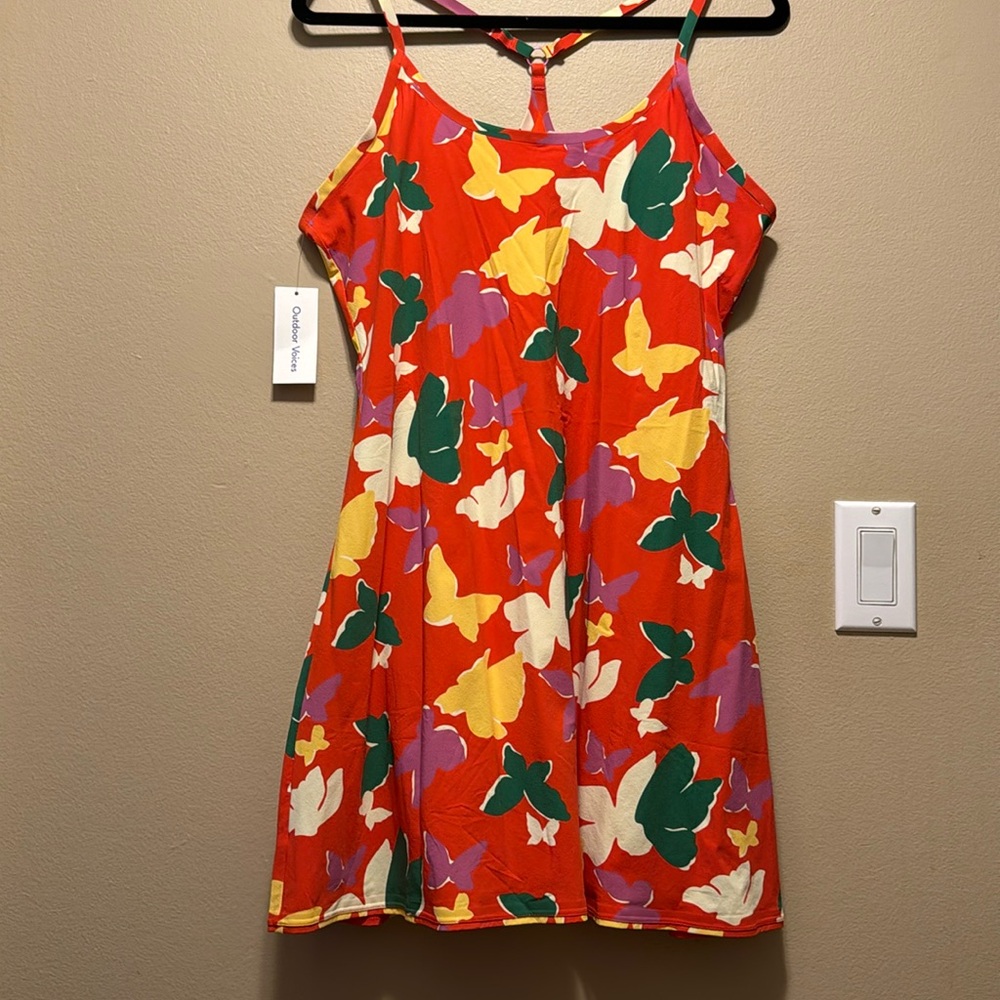 Orange floral print with shorts.sport dress